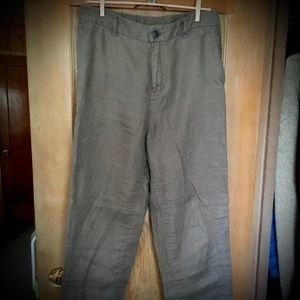 Muji 100% Linen Cropped Pants